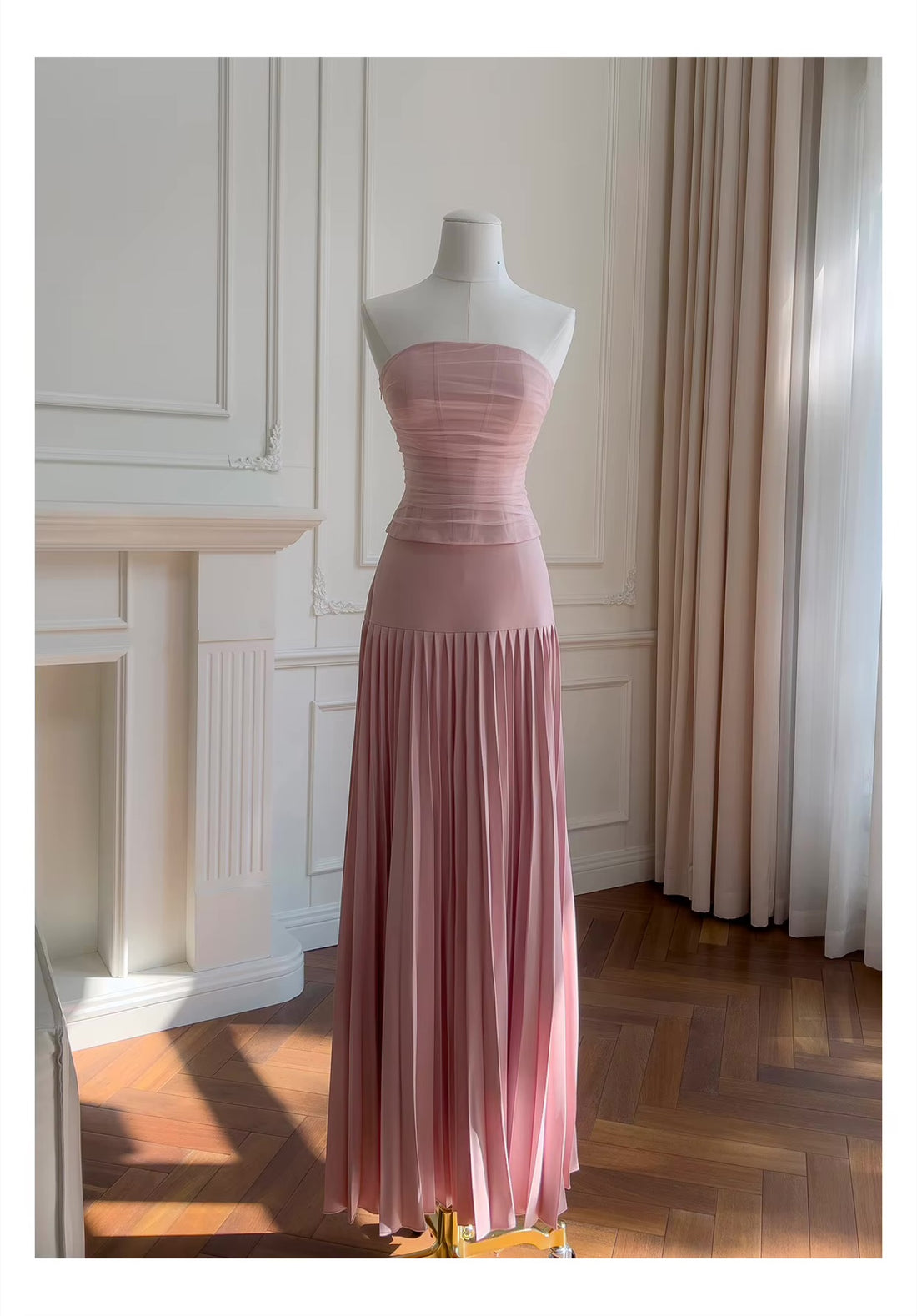Clémence — Ensemble 3 pièces cape, bustier et jupe plissée