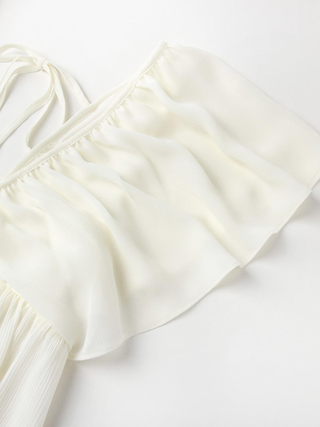 Colombe mini-robe mousseline dos nu à volants
