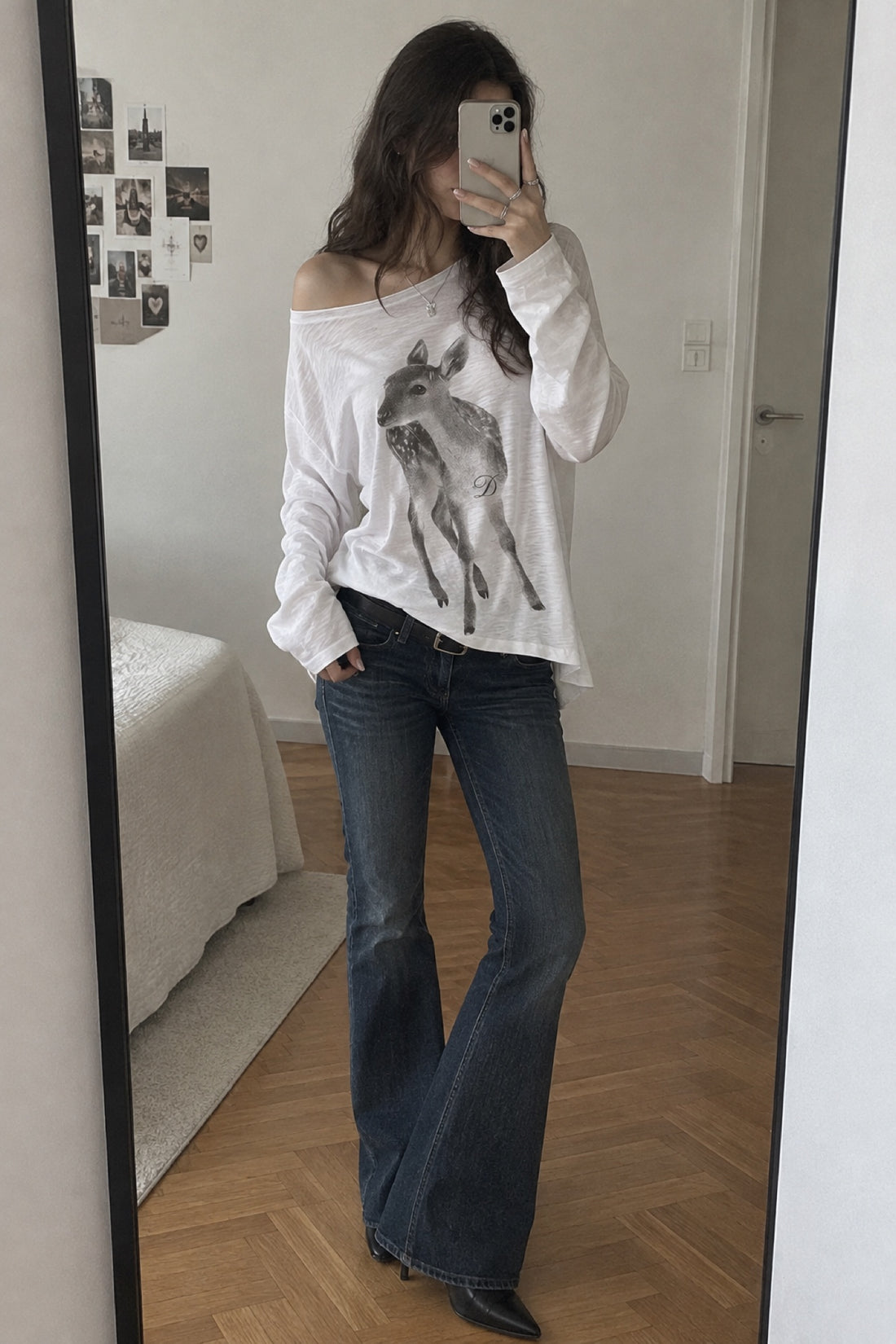 Daphné — T-shirt manches longues faon épaule dénudée