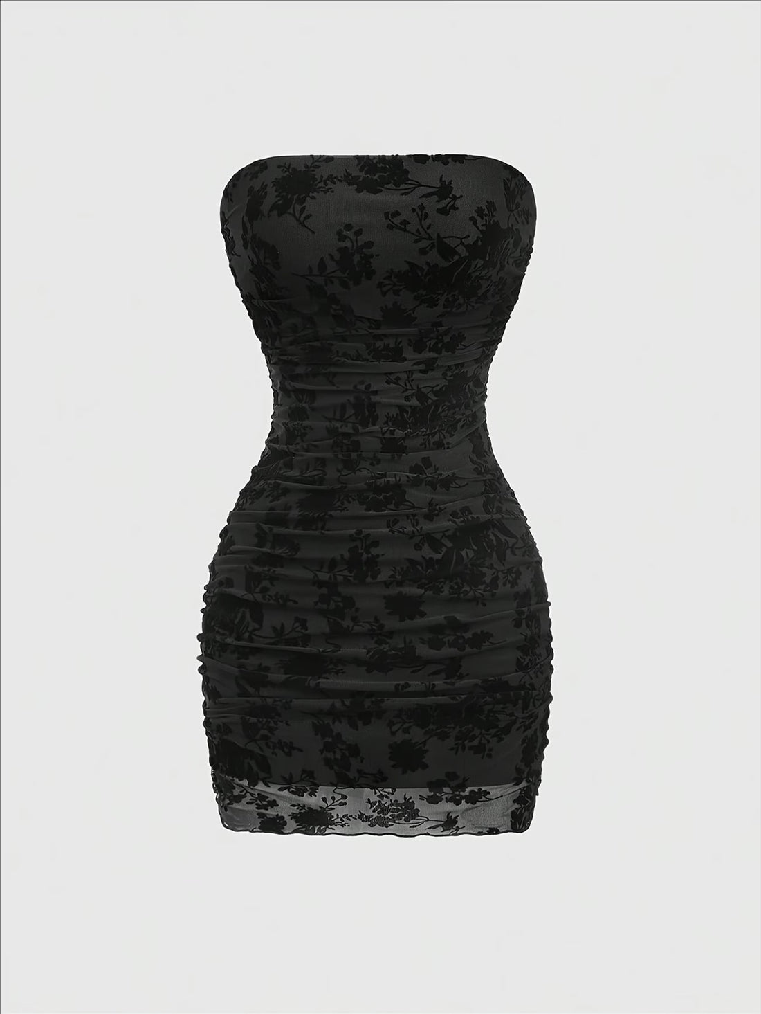 Ondine — Robe bustier moulante en dentelle floquée