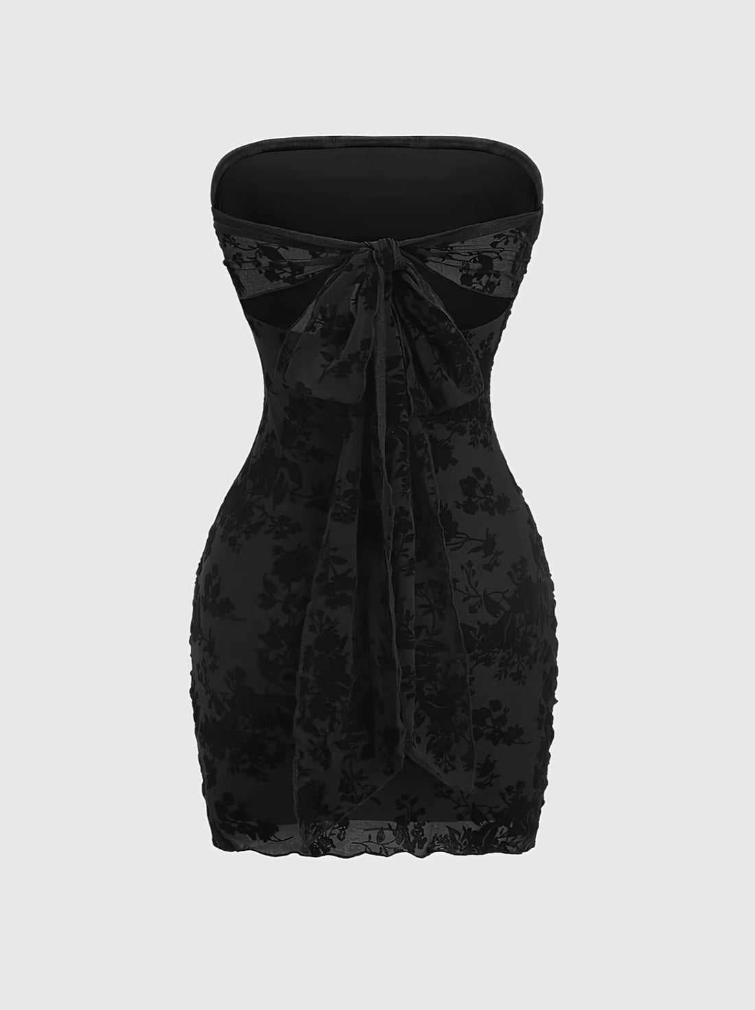 Ondine — Robe bustier moulante en dentelle floquée