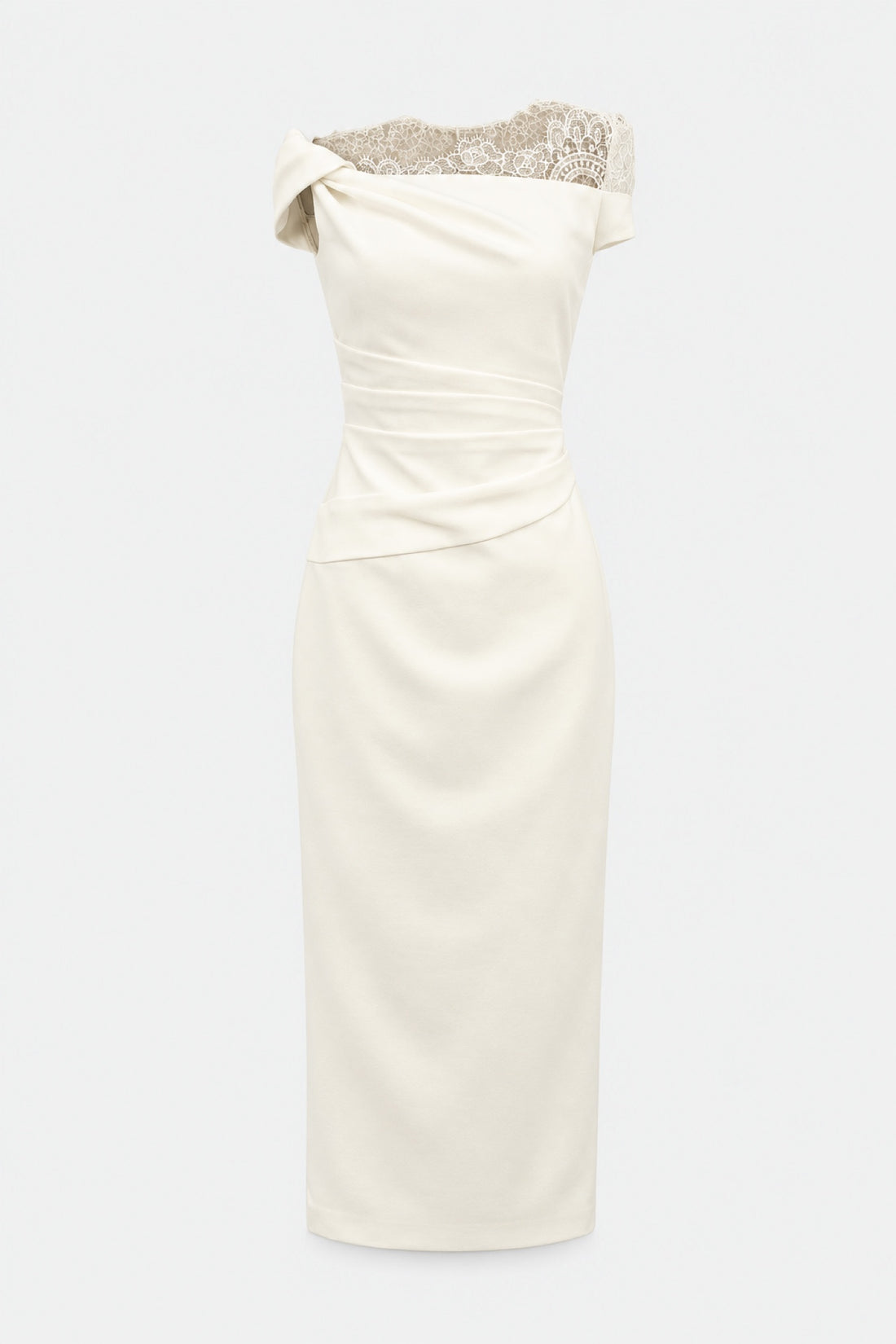 Éléonore — Robe mi-longue épaule dentelle