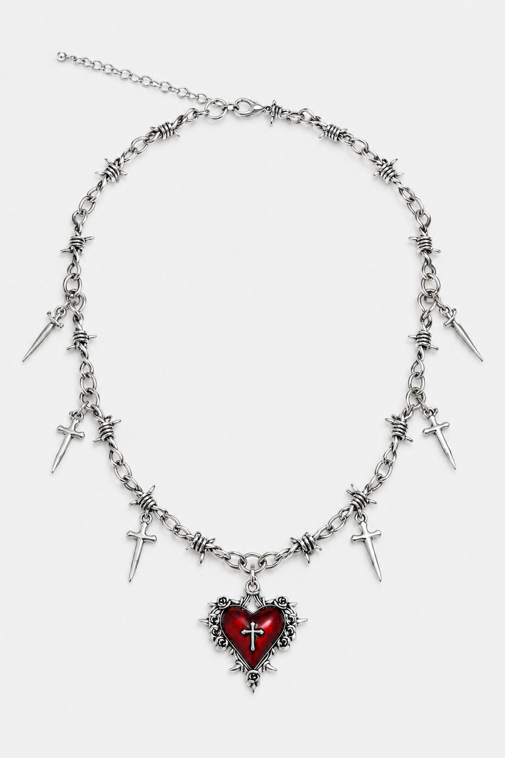 Épine — Collier épines cœur rouge
