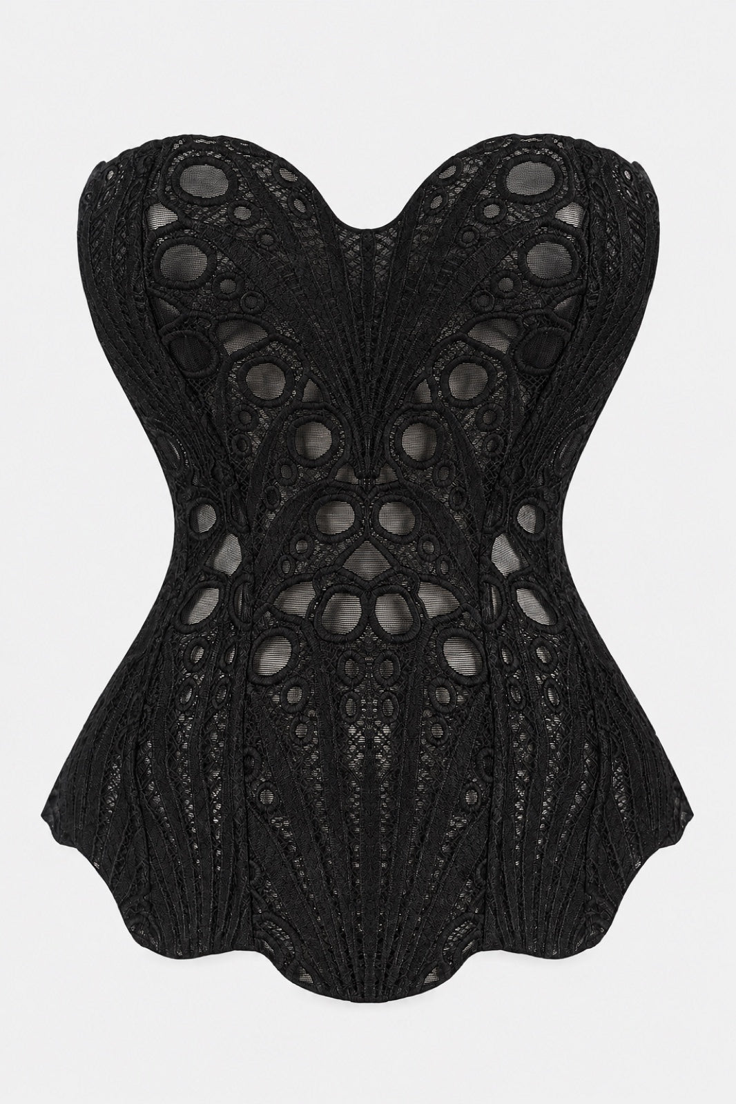 Lilou — Bustier bandeau à lacer en dentelle