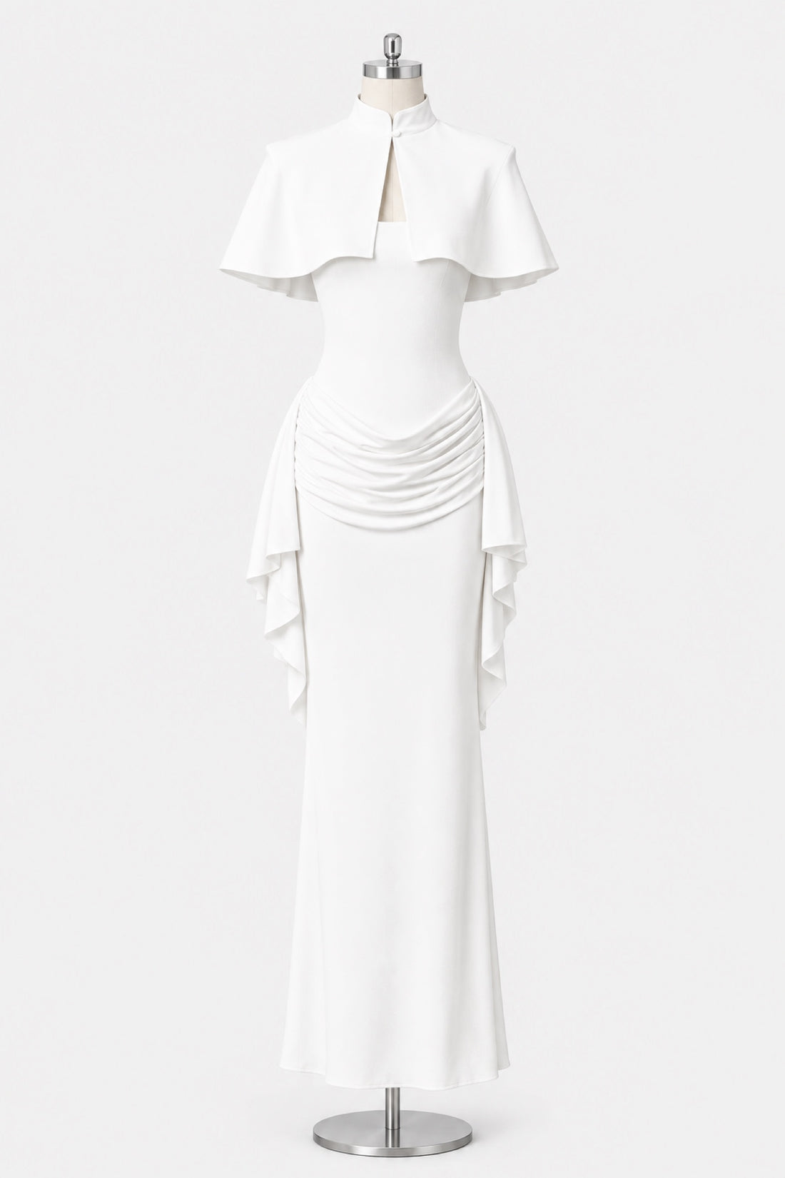 Marceline — Ensemble cape et robe longue drapée