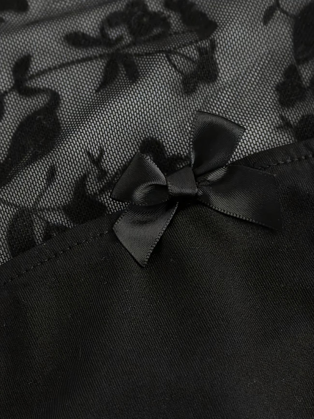 Mélisande — Top en tulle floqué à manches évasées