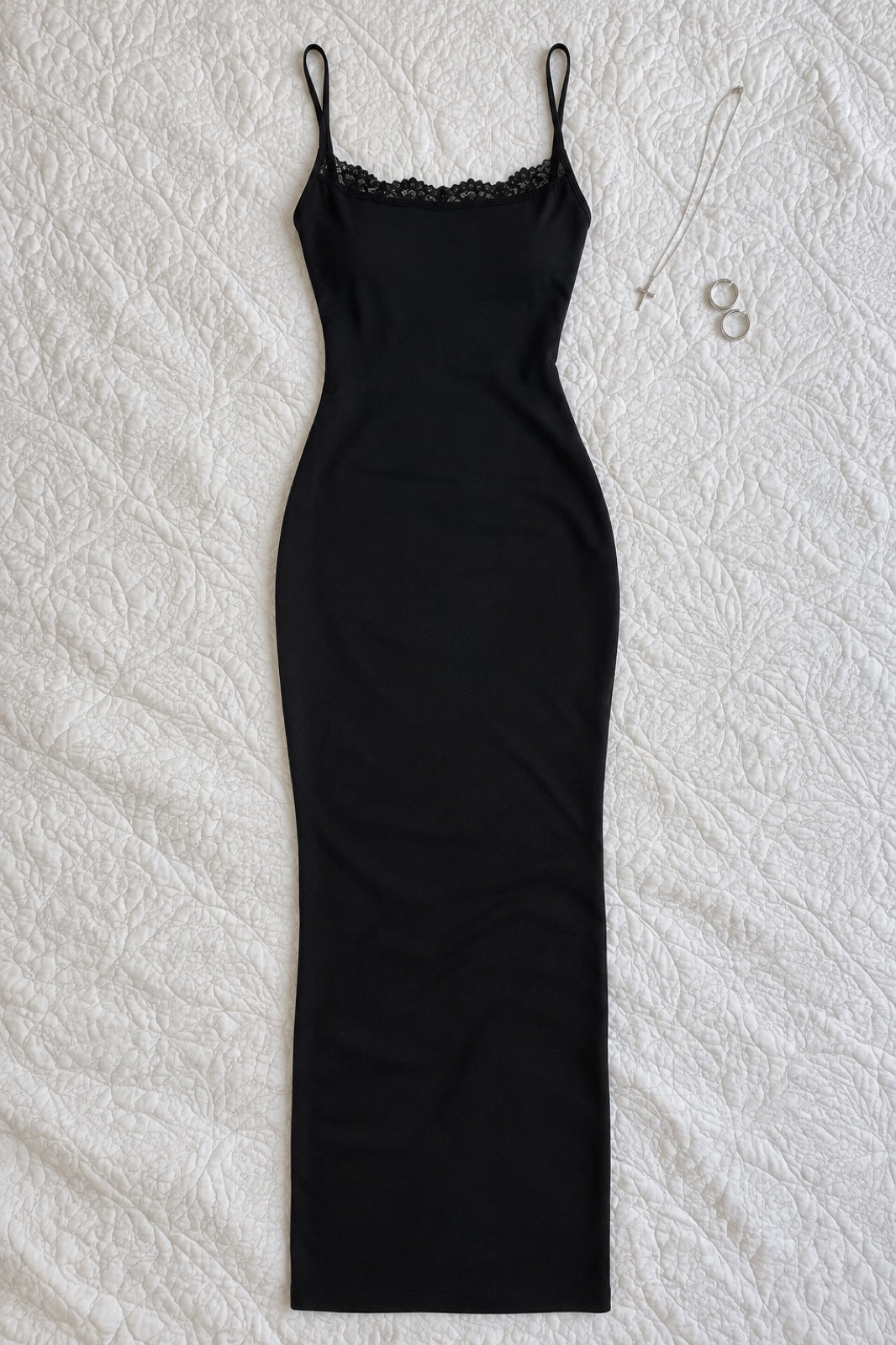 Nocturna robe longue nuisette bordure dentelle