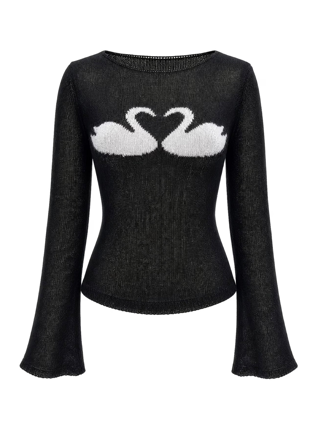Odile — Pull fin en maille cygnes
