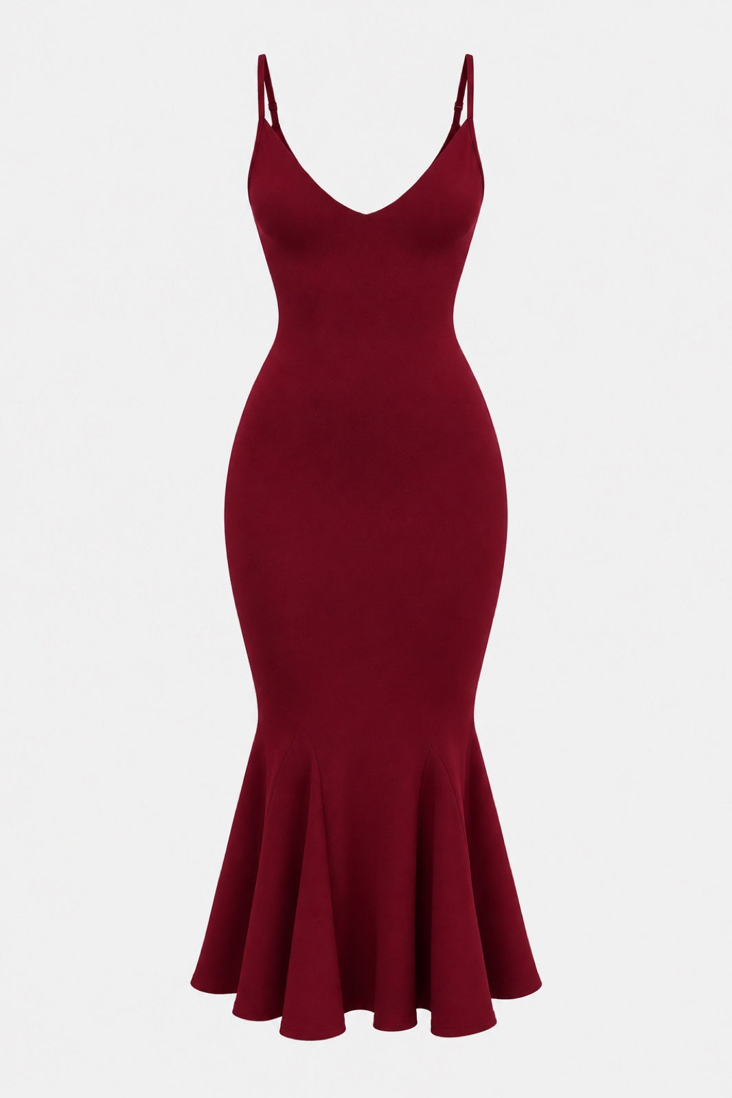 Sybille — Robe midi sculptante col V