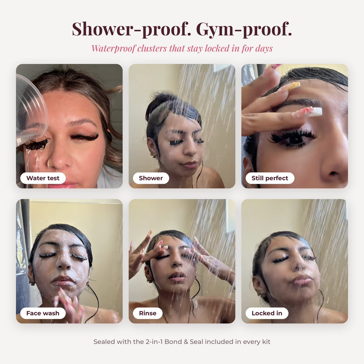 Waterproof lash clusters