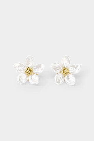 Boucles d'Oreilles Fleur et Perle