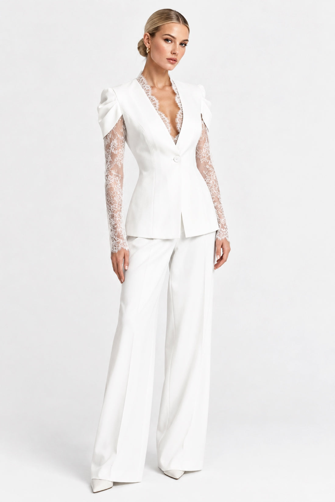 Alix — Blazer manches en dentelle