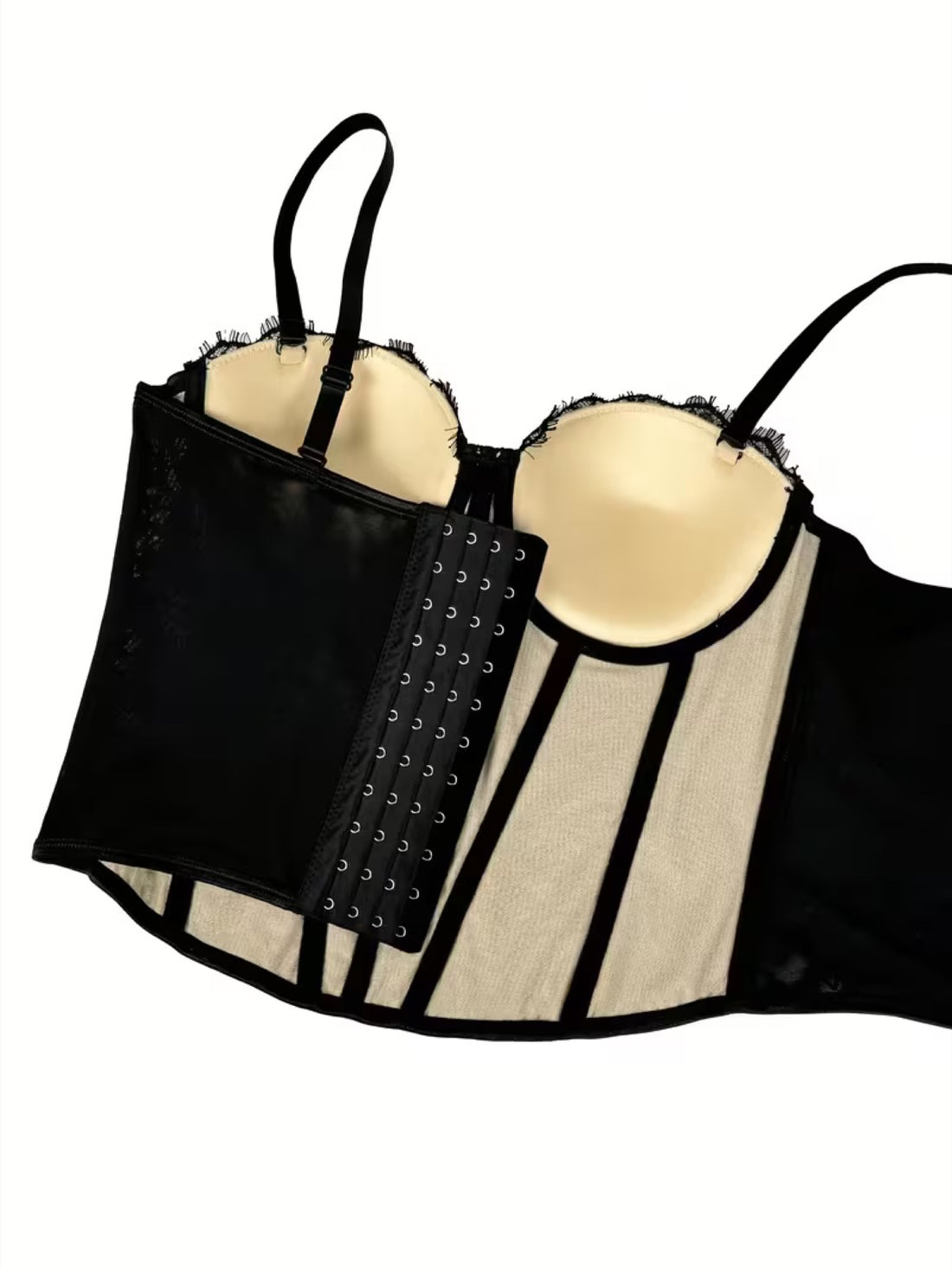 Belladone — Bustier en dentelle sur fond nude