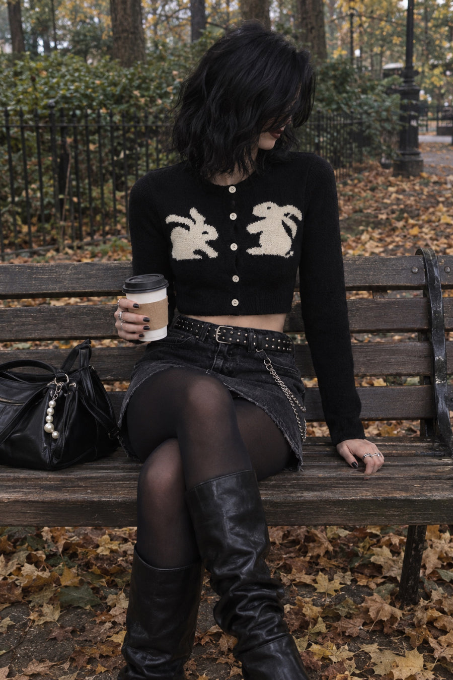 Blanche — Cropped Bunny Cardigan