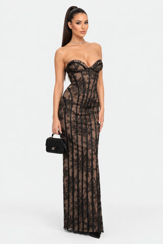 Camille — Robe bustier en dentelle baleinée