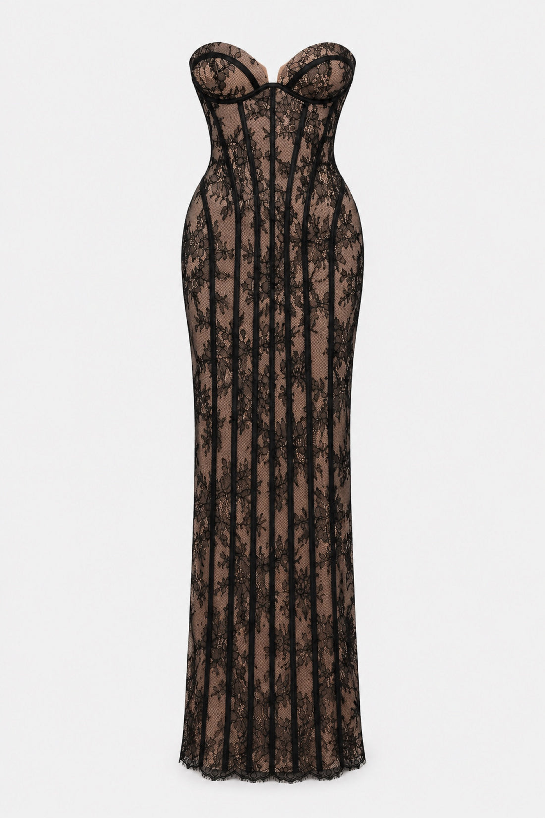 Camille — Robe bustier en dentelle baleinée