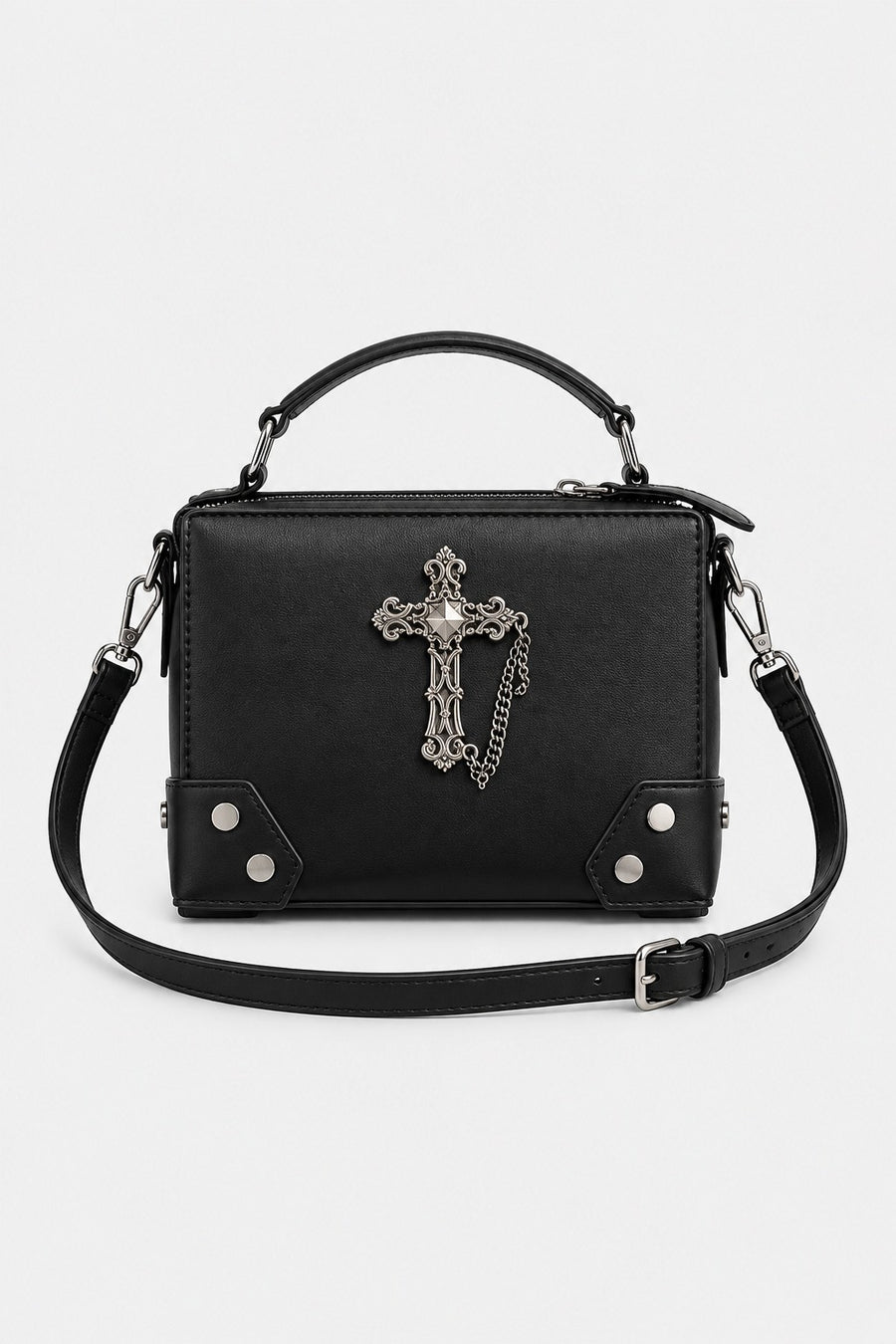 Cathédrale — Leather Bag with Cross and Chain