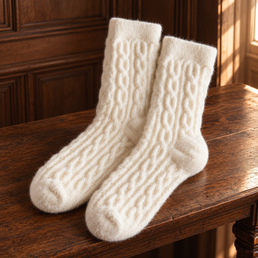 Chaussettes Flocon — Maille Torsadée (lot de 2 paires)