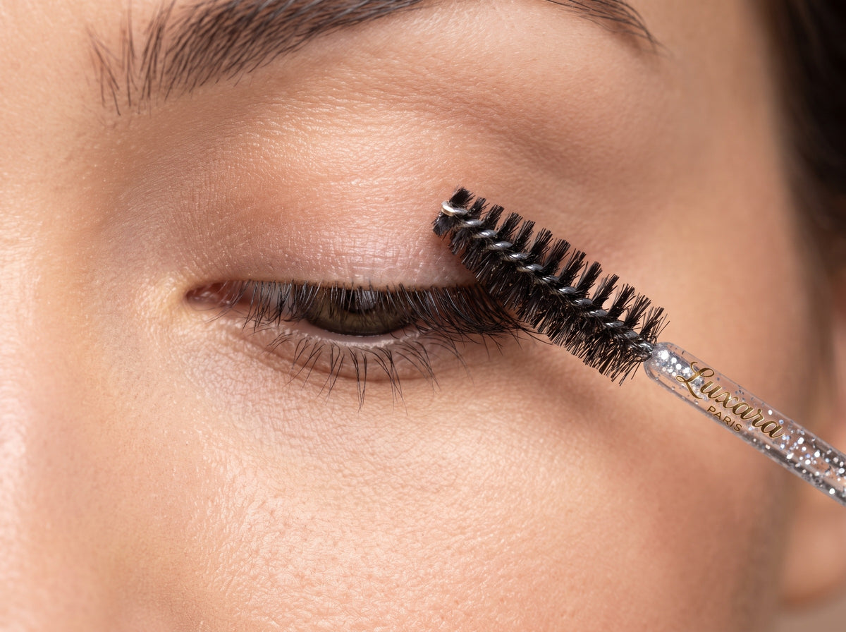 Clean, dry, bare lashes