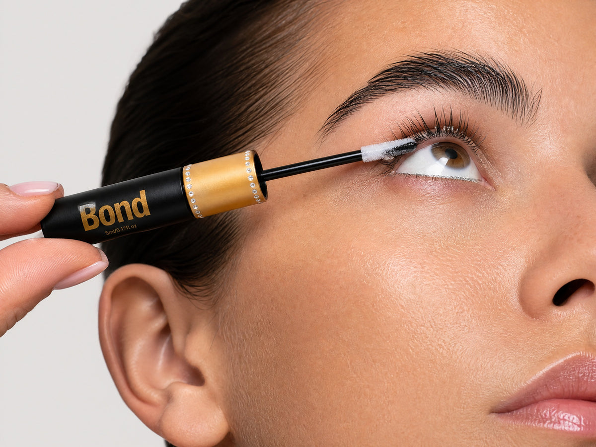 Apply the bond under your lashes
