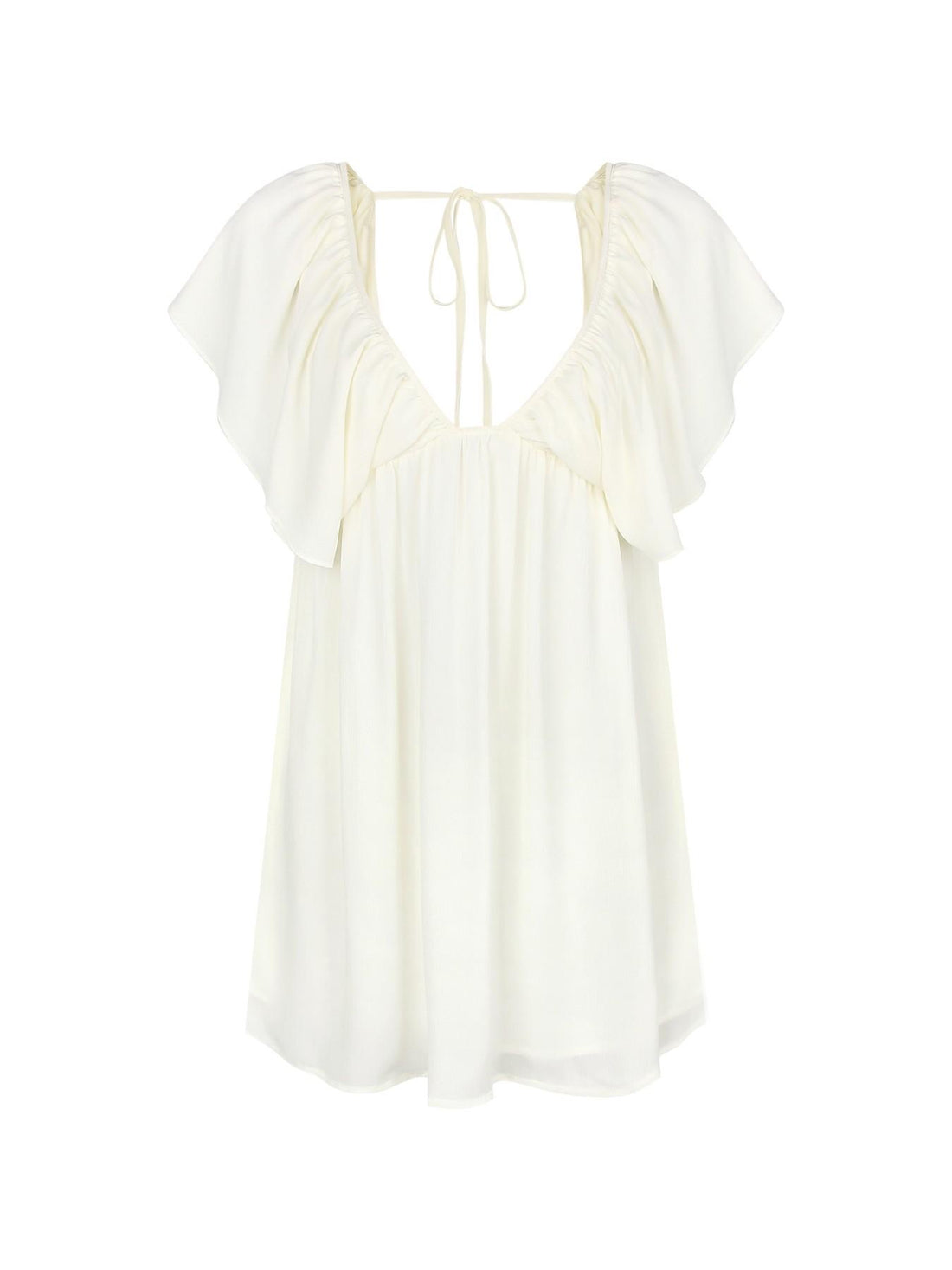 Colombe mini-robe mousseline dos nu à volants