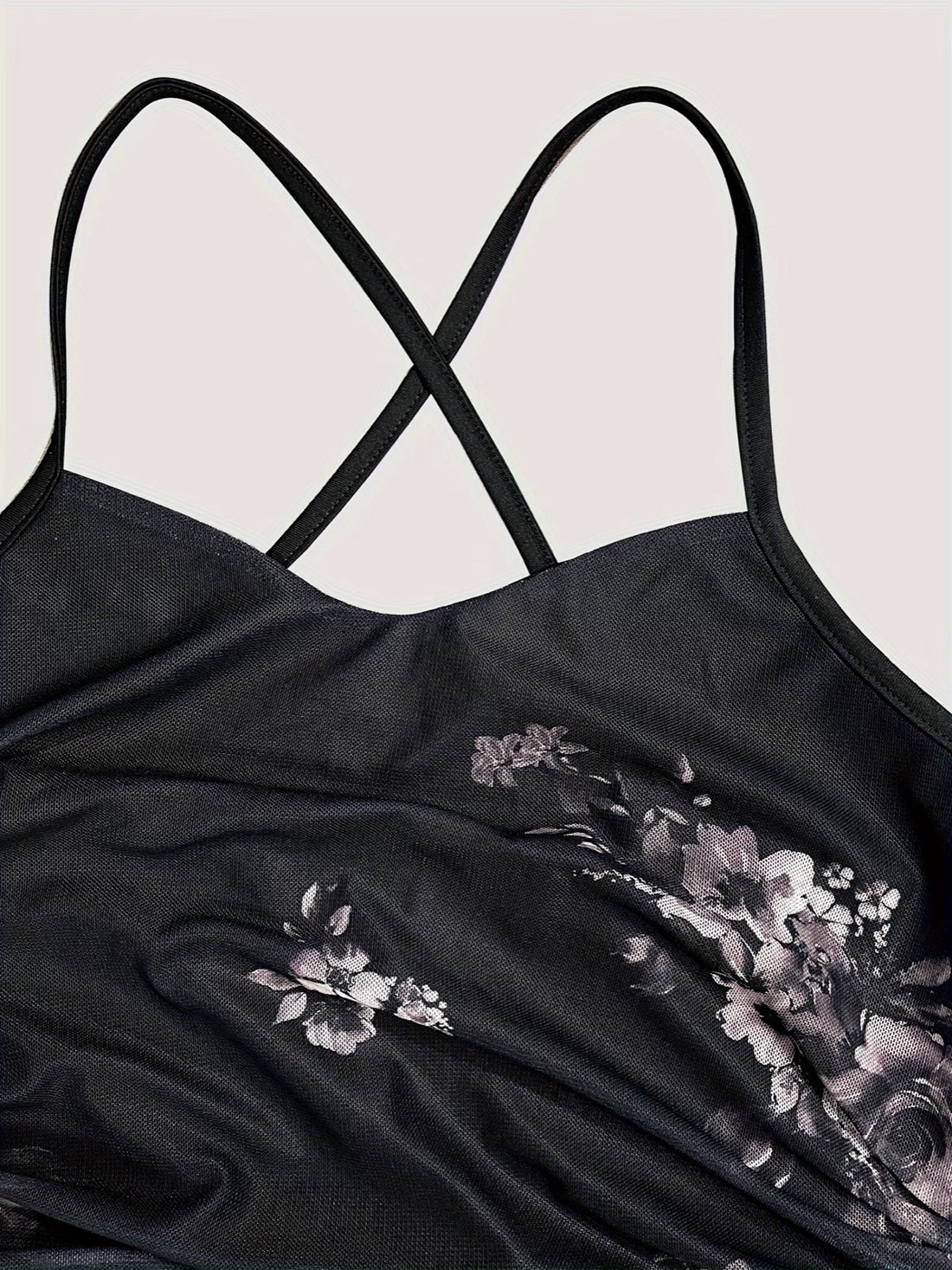 Roseline — Robe longue sirène imprimé roses