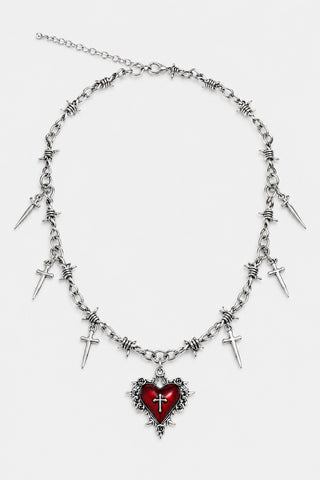 Épine — Collier épines cœur rouge