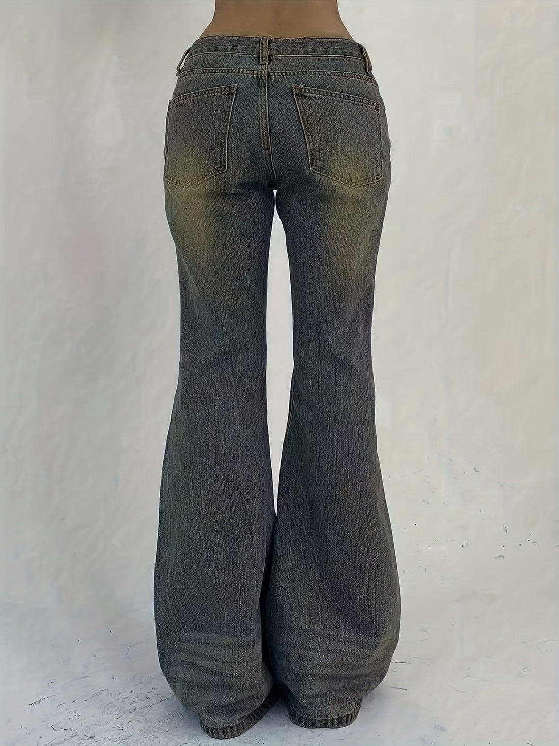 Garance — Jean flare taille basse délavé vintage