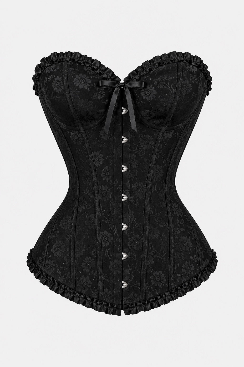 Hécate — Corset bustier en brocart à lacer