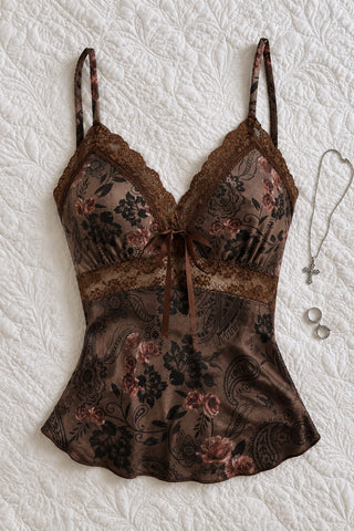 Isadora — Caraco vintage fleuri à dentelle