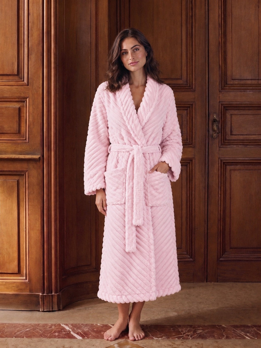 Joséphine — Peignoir Long Velours Côtelé