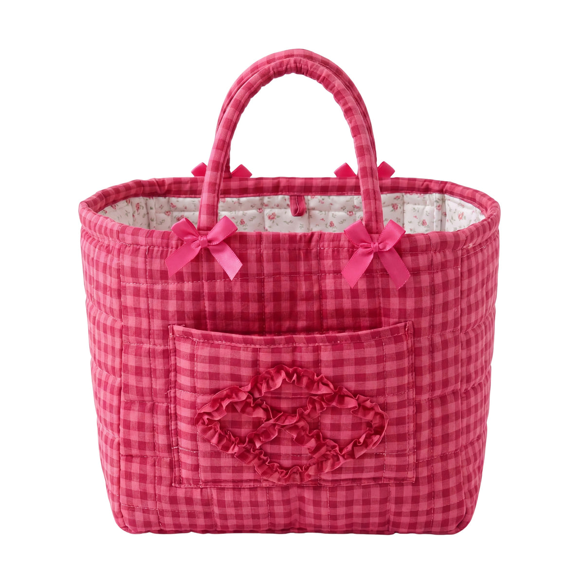 Juliette basket raspberry gingham