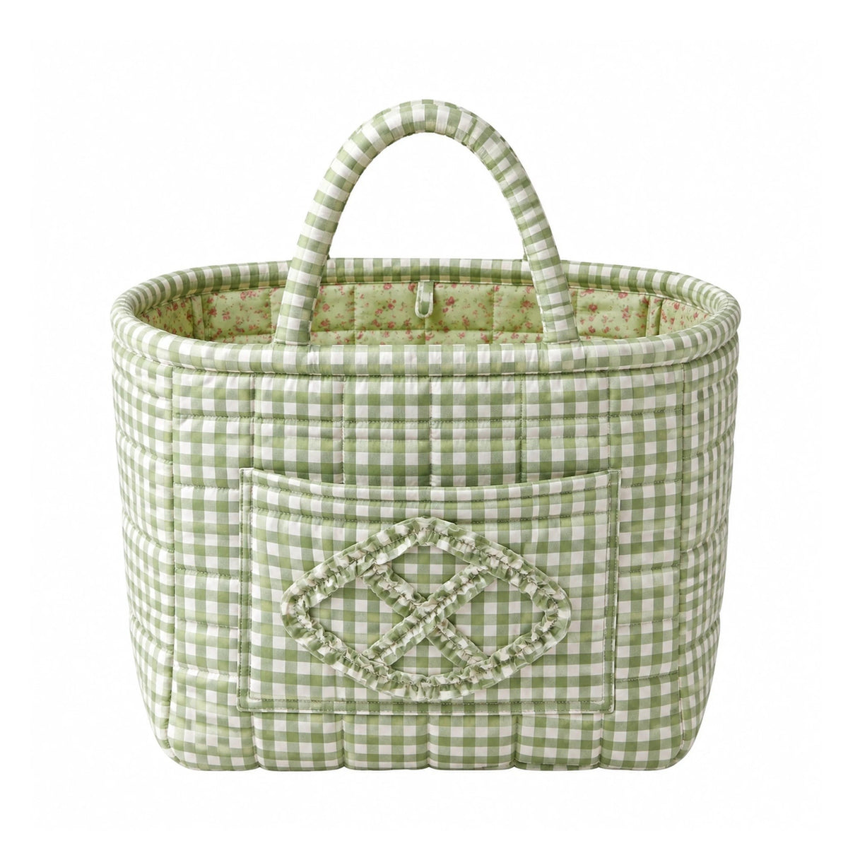 Juliette basket sage gingham