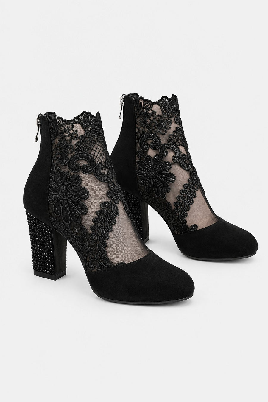 Mantille — Lace Heeled Ankle Boots