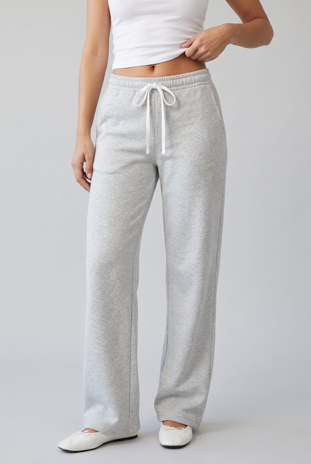 Margot fleece-lined pants light grey
