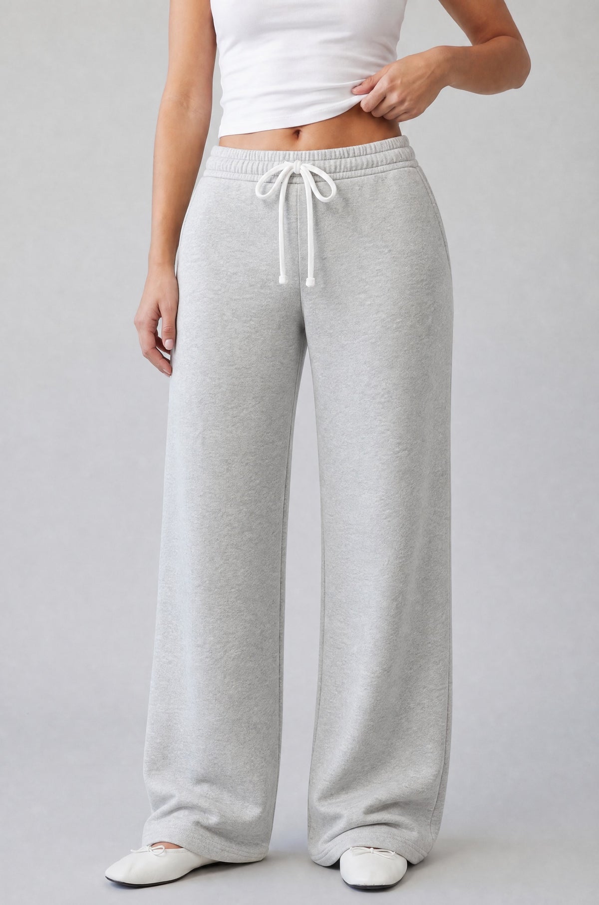 Margot fleece-lined pants light grey