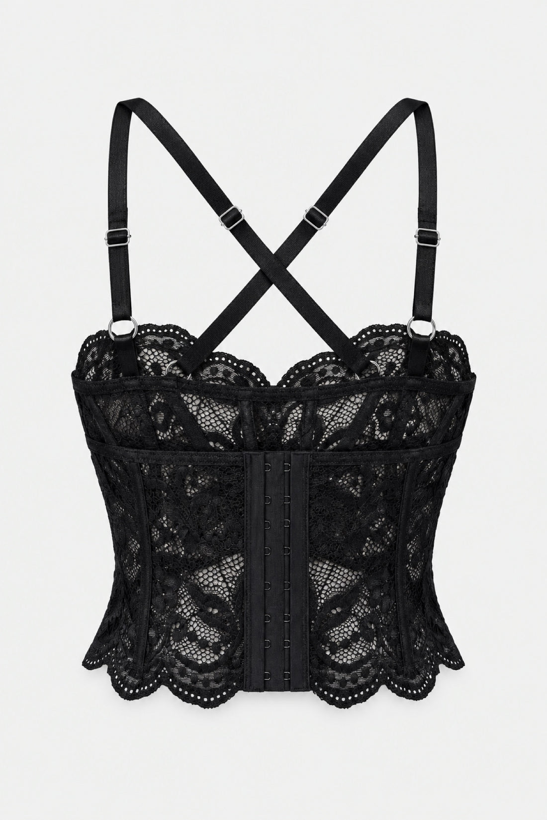Morticia — Bustier en dentelle à chaînettes
