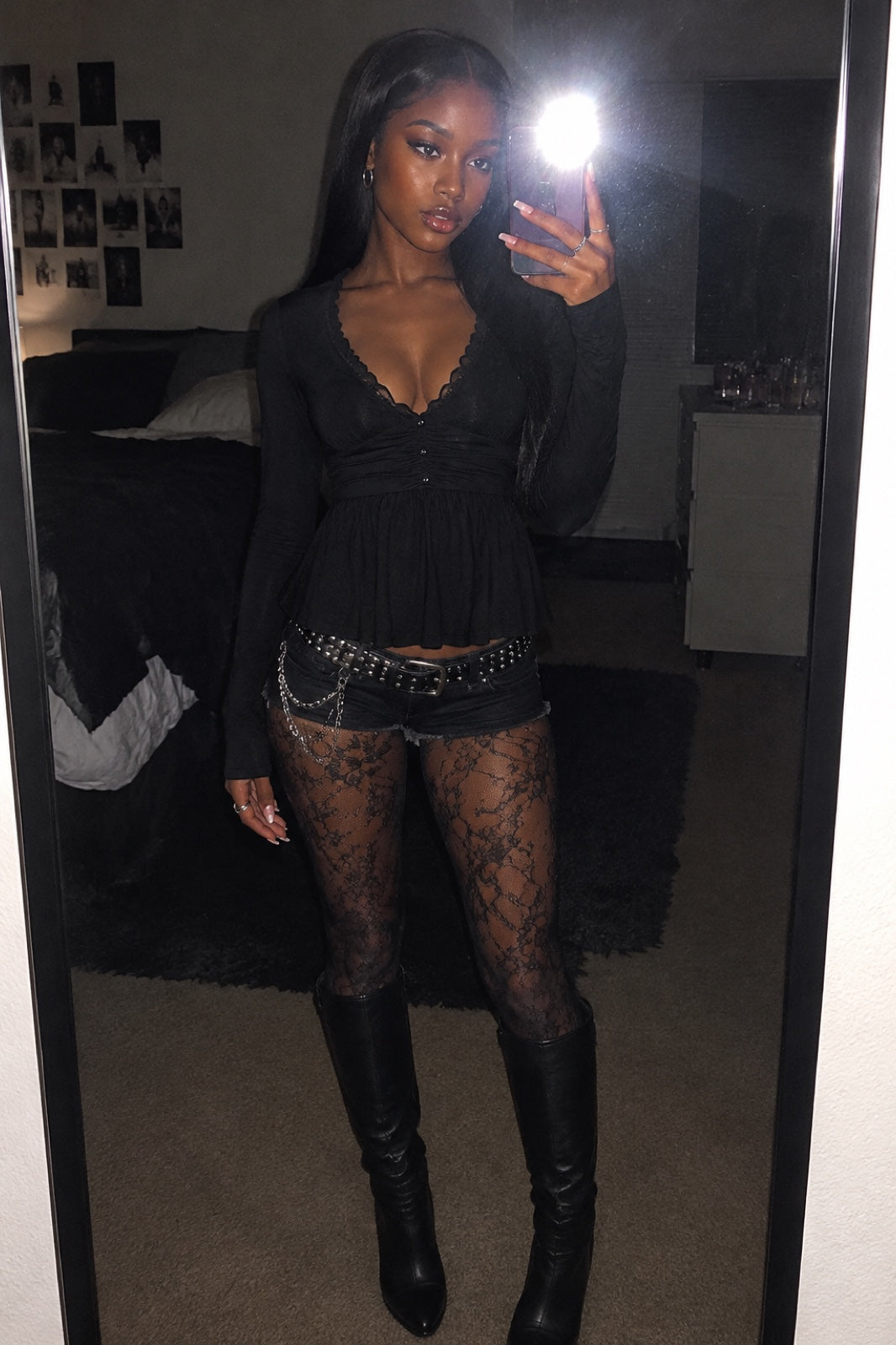 Ombeline top col V dentelle
