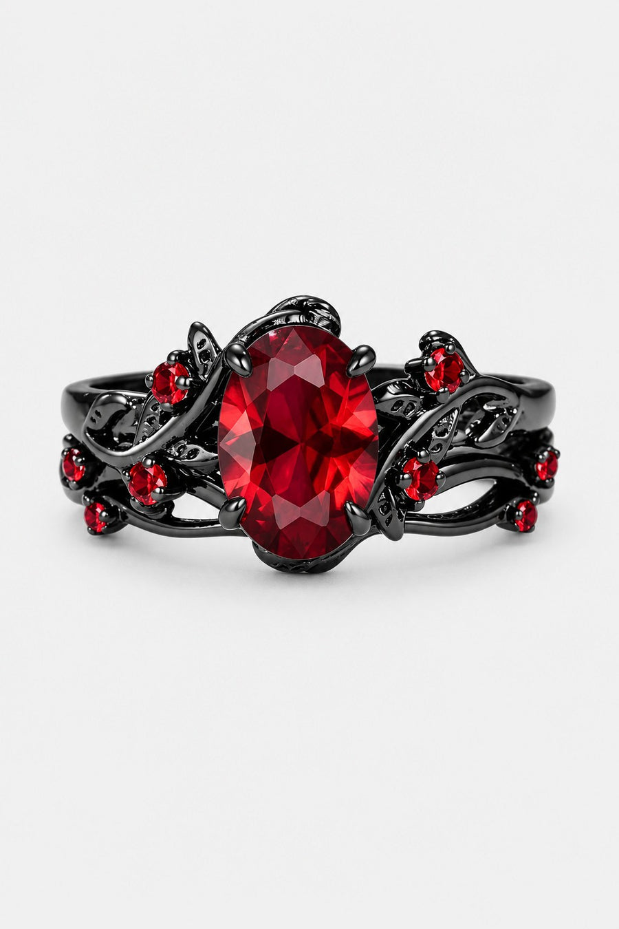Ruby — Filigree Ring with Red Stone