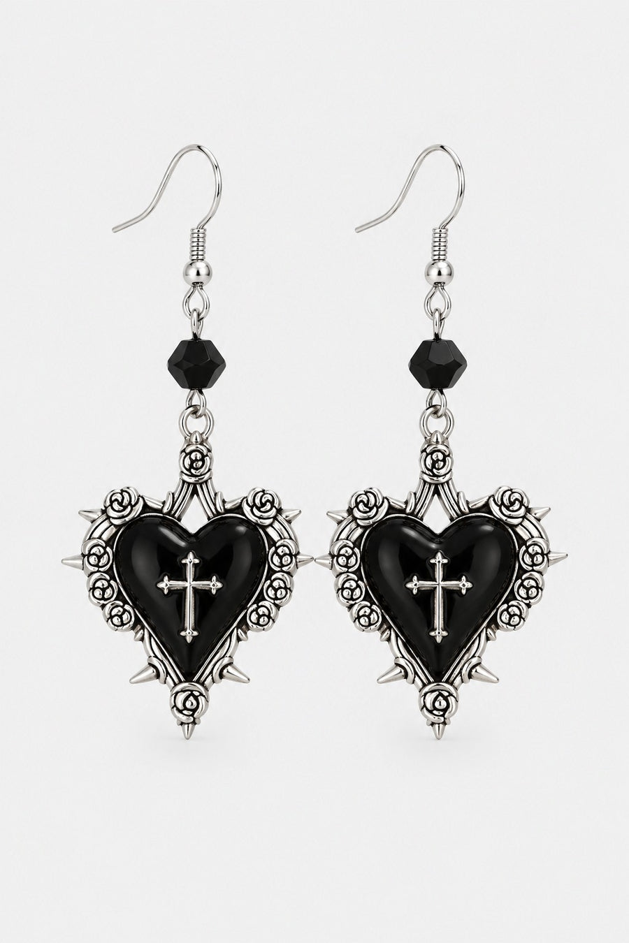 Salomé — Heart & Cross Earrings