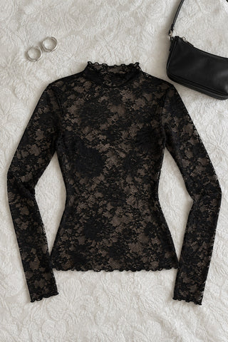 Scarlett top en dentelle manches longues