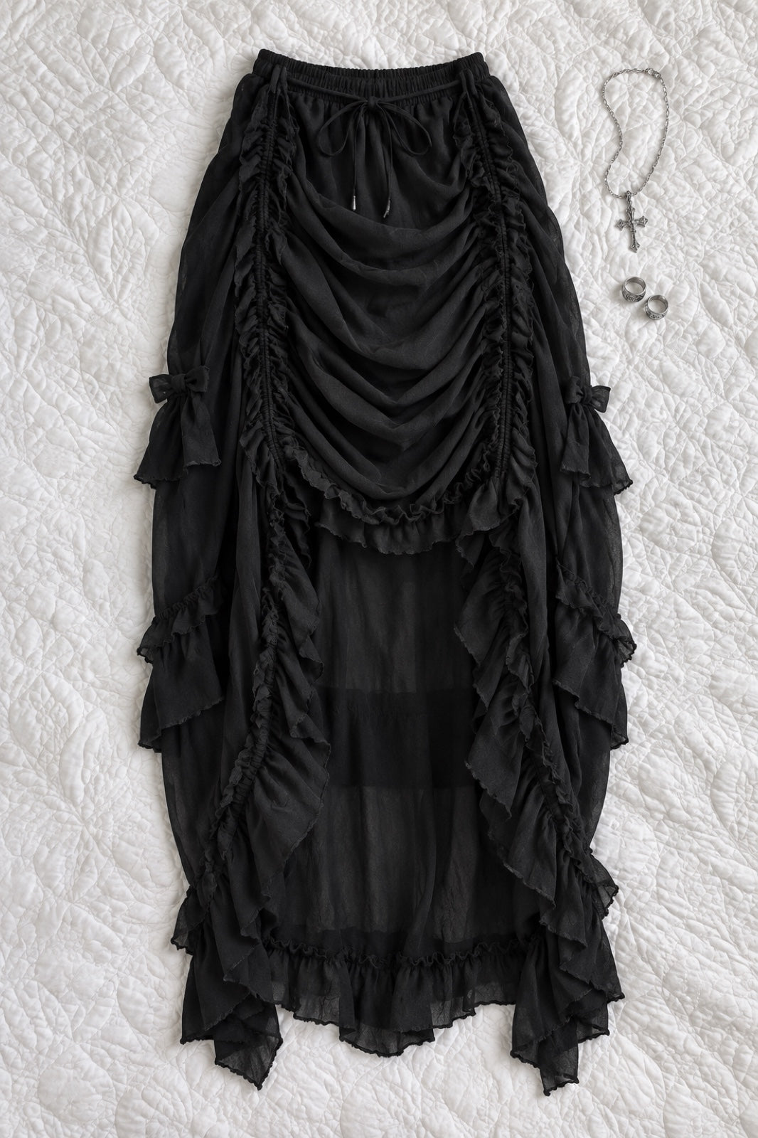 Selene — Jupe victorienne asymétrique à volants