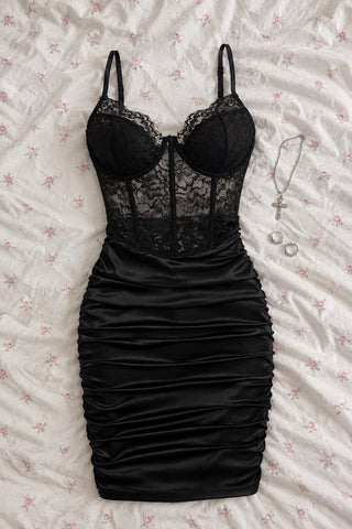 Vespera — Robe bustier satin et dentelle
