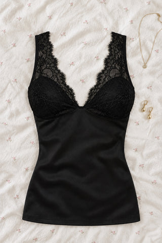 Victoria — Caraco satin et dentelle